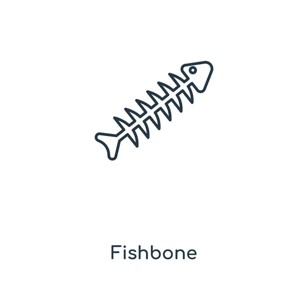 Icono Espina Pescado Estilo Diseño Moda Icono Espina Pescado Aislado — Vector de stock