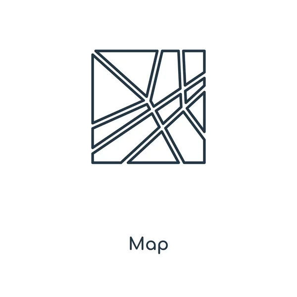 Ikonę Mapy Modny Styl Mapa Białym Tle Białym Tle Mapę — Wektor stockowy