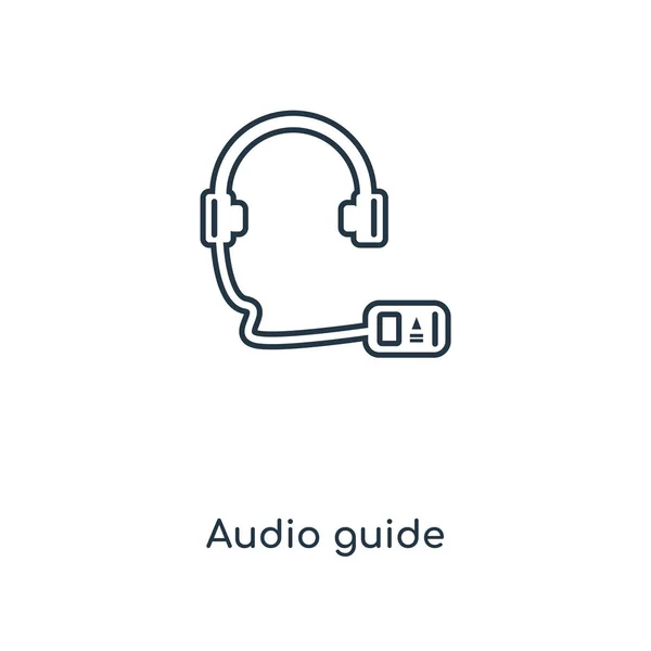 Icono Audio Guía Estilo Diseño Moda Icono Guía Audio Aislado — Vector de stock