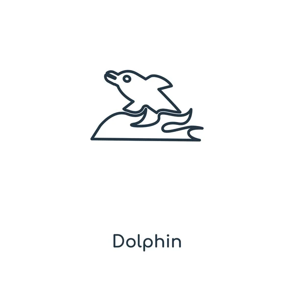 Икона Дельфина Модном Стиле Дизайна Икона Дельфина Выделена Белом Фоне — стоковый вектор
