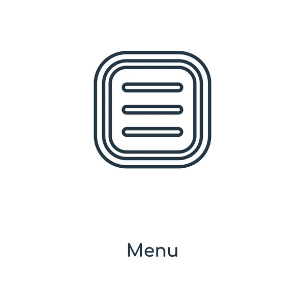 Ícone Menu Estilo Design Moderno Ícone Menu Isolado Fundo Branco — Vetor de Stock