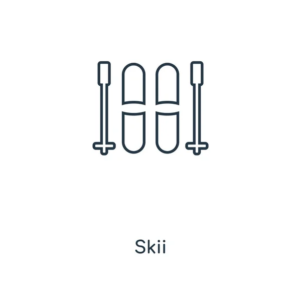 Икона Лыжи Модном Стиле Дизайна Иконка Skii Изолирована Белом Фоне — стоковый вектор