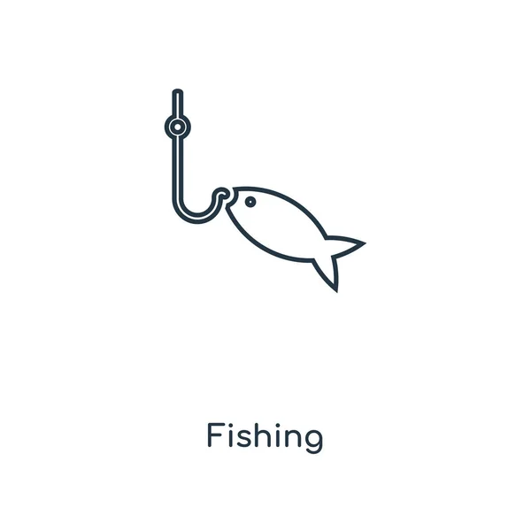 Икона Рыбалки Модном Стиле Дизайна Рыбалка Значок Изолирован Белом Фоне — стоковый вектор