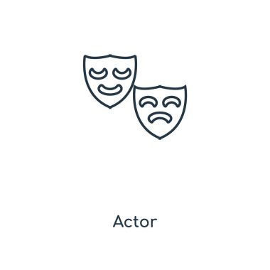 modaya uygun bir tasarım tarzı aktör simgesi. Beyaz arka plan üzerinde izole aktör simgesi. aktör vektör simgesi basit ve modern düz simgesi web sitesi, mobil, logo, app, UI. aktör simge vektör çizim, Eps10.