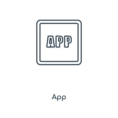 modaya uygun bir tasarım tarzı App simgesi. Beyaz arka plan üzerinde izole app simgesi. App vektör simgesi basit ve modern düz simgesi web sitesi, mobil, logo, app, UI. App simge vektör çizim, Eps10.