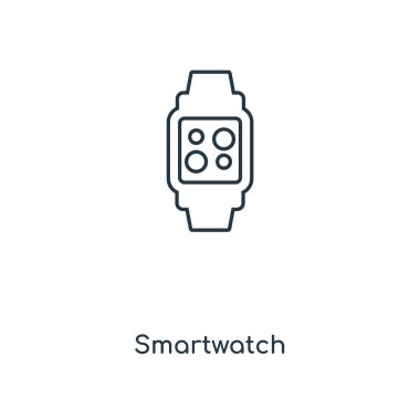 modaya uygun bir tasarım tarzı SmartWatch simgesi. Beyaz arka plan üzerinde izole smartwatch simgesi. SmartWatch vektör simgesi basit ve modern düz simgesi web sitesi, mobil, logo, app, UI. SmartWatch simge vektör çizim, Eps10.