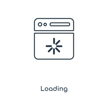 yükleme simgesini modaya uygun bir tasarım tarzı. Beyaz arka plan üzerinde izole simgesi yükleniyor. vektör simgesi basit ve modern düz simgesi web sitesi, mobil, logo, app, yükleme kullanıcı arabirimi. simge vektör çizim, Eps10 yükleme.