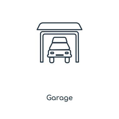 modaya uygun bir tasarım tarzı garaj simgesi. Beyaz arka plan üzerinde izole garaj simgesi. Garaj vektör simgesi basit ve modern düz simgesi web sitesi, mobil, logo, app, UI. Garaj simge vektör çizim, Eps10.