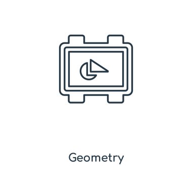 modaya uygun bir tasarım tarzı geometri simgesi. Beyaz arka plan üzerinde izole geometri simgesi. geometri vektör simgesi basit ve modern düz simgesi web sitesi, mobil, logo, app, UI. geometri simge vektör çizim, Eps10.
