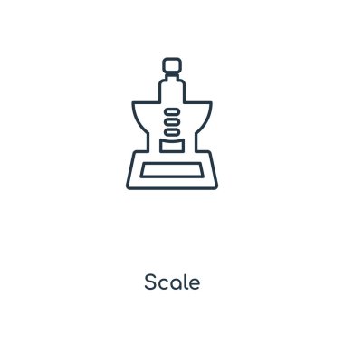 modaya uygun bir tasarım tarzı ölçek simgesi. Beyaz arka plan üzerinde izole ölçek simgesi. ölçek vektör simgesi basit ve modern düz simgesi web sitesi, mobil, logo, app, UI. ölçek simge vektör çizim, Eps10.