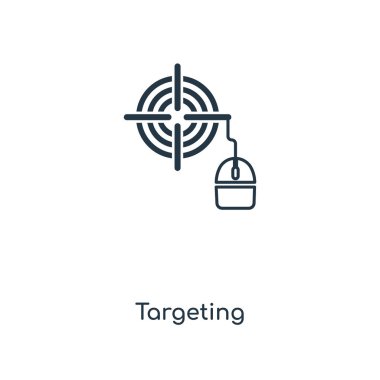 modaya uygun bir tasarım stili simgesini hedef. Beyaz arka plan üzerinde izole simgesini hedef. vektör simgesi basit ve modern düz simgesi web sitesi, mobil, logo, app, hedefleme UI. hedefleme simge vektör çizim, Eps10.