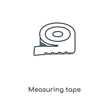 modaya uygun bir tasarım tarzı ölçüm bandı simgesi. Beyaz arka plan üzerinde izole bant simgesi ölçme. teyp vektör simgesi basit ve modern düz simgesi web sitesi, mobil, logo, app, ölçme UI. Ölçüm bandı simge vektör çizim, Eps10.