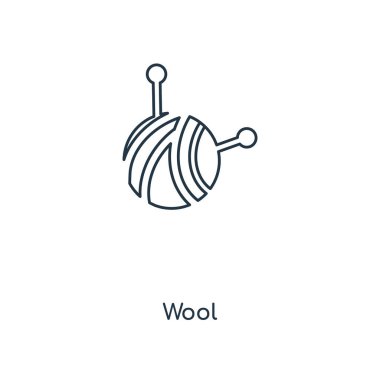 modaya uygun bir tasarım tarzı yün simgesi. Beyaz arka plan üzerinde izole yün simgesi. Yün vektör simgesi basit ve modern düz simgesi web sitesi, mobil, logo, app, UI. Yün simge vektör çizim, Eps10.