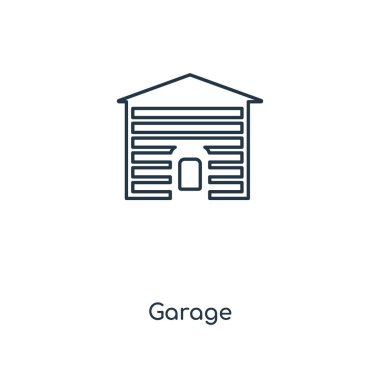 modaya uygun bir tasarım tarzı garaj simgesi. Beyaz arka plan üzerinde izole garaj simgesi. Garaj vektör simgesi basit ve modern düz simgesi web sitesi, mobil, logo, app, UI. Garaj simge vektör çizim, Eps10.