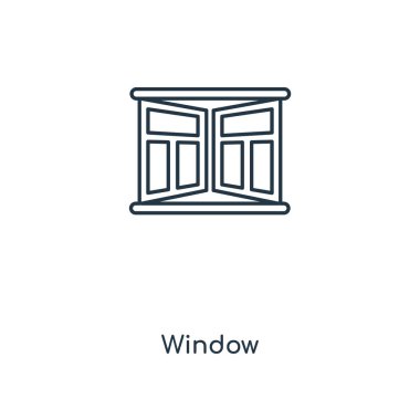modaya uygun bir tasarım tarzı pencere simgesi. Beyaz arka plan üzerinde izole pencere simgesi. pencere vektör simgesi basit ve modern düz simgesi web sitesi, mobil, logo, app, UI. pencere simge vektör çizim, Eps10.