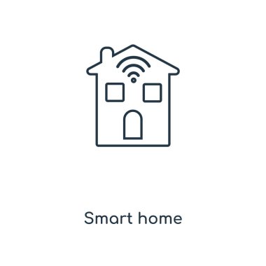 Akıllı ev simgesini modaya uygun bir tasarım tarzı. Akıllı ev simgesini beyaz arka plan üzerinde izole. Akıllı ev vektör simgesi basit ve modern düz simgesi web sitesi, mobil, logo, app, UI. Akıllı ev simgesini vektör çizim, Eps10.