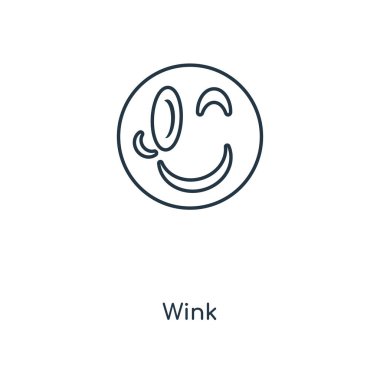 modaya uygun bir tasarım tarzı Wink simgesi. Beyaz arka plan üzerinde izole wink simgesi. Wink vektör simgesi basit ve modern düz simgesi web sitesi, mobil, logo, app, UI. simge vektör çizim, Eps10 wink.