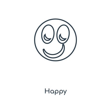 modaya uygun bir tasarım tarzı mutlu simgesi. mutlu izole simge beyaz arka plan üzerinde. mutlu vektör simgesi basit ve modern düz simgesi web sitesi, mobil, logo, app, UI. mutlu simge vektör çizim, Eps10.