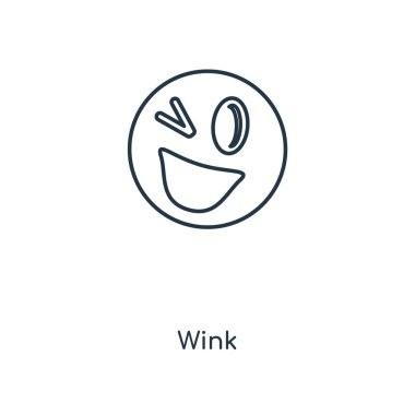 modaya uygun bir tasarım tarzı Wink simgesi. Beyaz arka plan üzerinde izole wink simgesi. Wink vektör simgesi basit ve modern düz simgesi web sitesi, mobil, logo, app, UI. simge vektör çizim, Eps10 wink.