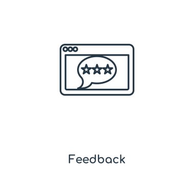 modaya uygun bir tasarım tarzı geri bildirim simgesi. geri bildirim simgesi beyaz arka plan üzerinde izole. geribildirim vektör simgesi basit ve modern düz simgesi web sitesi, mobil, logo, app, UI. geribildirim simge vektör çizim, Eps10.