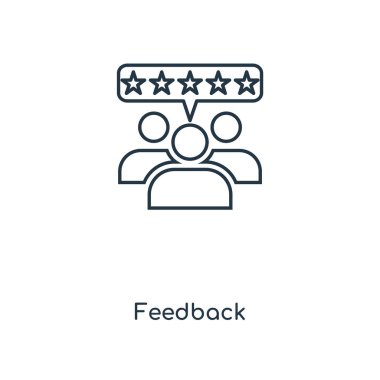 modaya uygun bir tasarım tarzı geri bildirim simgesi. geri bildirim simgesi beyaz arka plan üzerinde izole. geribildirim vektör simgesi basit ve modern düz simgesi web sitesi, mobil, logo, app, UI. geribildirim simge vektör çizim, Eps10.