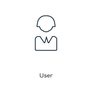 modaya uygun bir tasarım tarzı Kullanıcı simgesi. Kullanıcı simgesi beyaz arka plan üzerinde izole. Kullanıcı vektör simgesi basit ve modern düz simgesi web sitesi, mobil, logo, app, UI. Kullanıcı simge vektör çizim, Eps10.