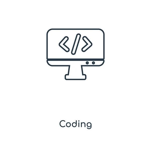 时尚设计风格的编码图标 在白色背景上隔离的编码图标 编码向量图标简单和现代平面符号为网站 应用程序 编码图标向量例证 Eps10 — 图库矢量图片