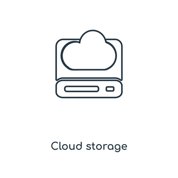 Icône Stockage Cloud Dans Style Design Tendance Icône Stockage Nuage — Image vectorielle