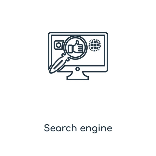 トレンディなデザイン スタイルで検索エンジンのアイコン 検索エンジンのアイコンが白い背景に分離されました 検索エンジン ベクトル アイコン シンプルでモダンなフラット記号 Web サイト モバイル — ストックベクタ