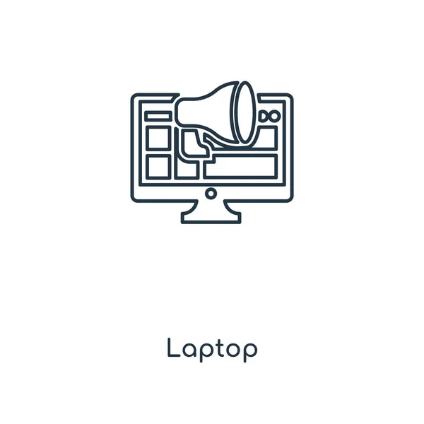 Ikon Laptop Dengan Gaya Desain Trendi Ikon Laptop Diisolasi Pada - Stok Vektor