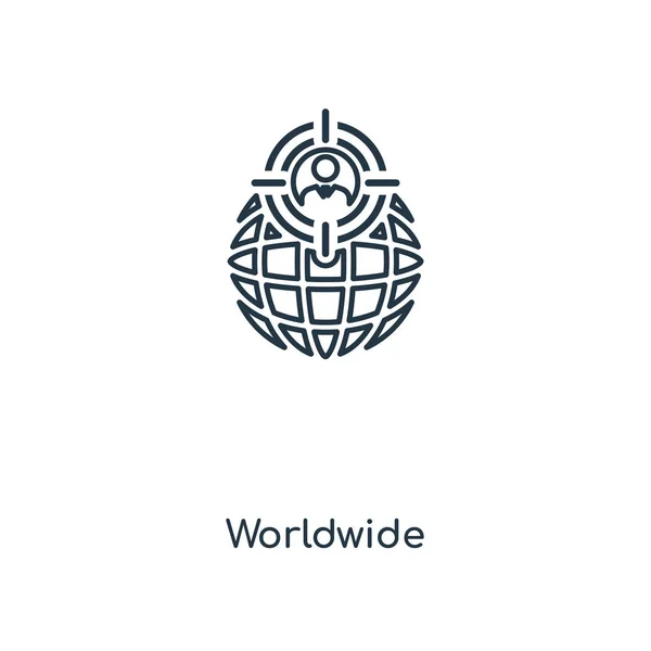 Всемирная Икона Модном Стиле Дизайна Всем Мире Иконка Изолированы Белом — стоковый вектор