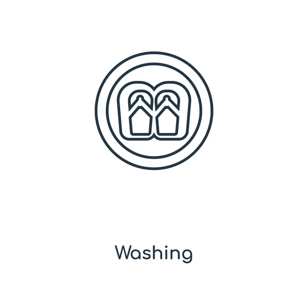 Waschikone Trendigen Design Stil Waschsymbol Isoliert Auf Weißem Hintergrund Waschvektorsymbol — Stockvektor