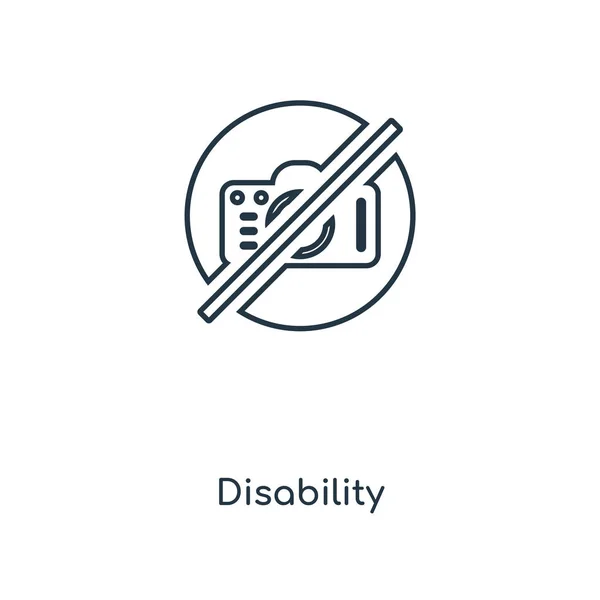 トレンディなデザイン スタイルの障害アイコン 障害者のアイコンが白い背景で隔離 障害者の Web サイト アプリ ベクトル アイコン シンプルでモダンなフラット記号 — ストックベクタ