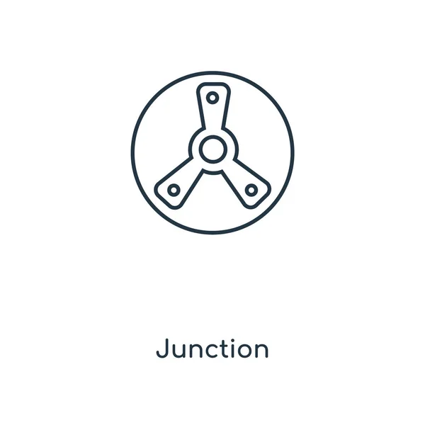 Junction Ikonen Trendig Designstil Korsningen Ikonen Isolerad Vit Bakgrund Korsningen — Stock vektor