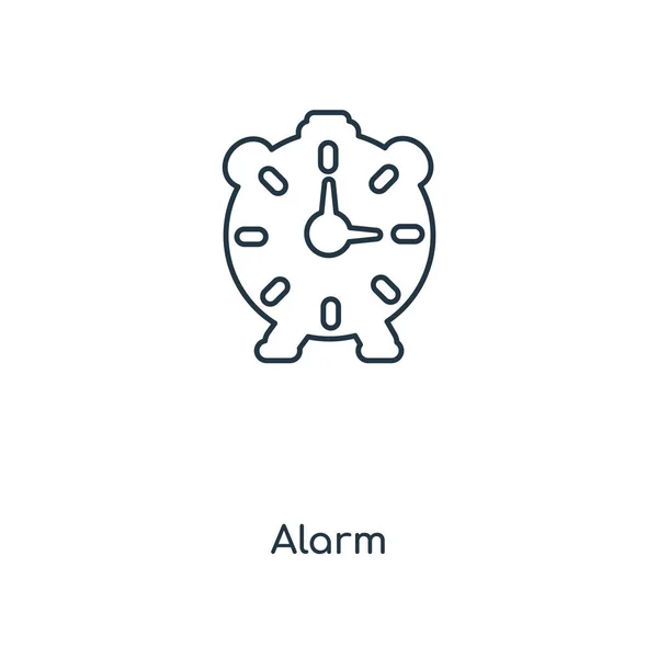 トレンディなデザイン スタイルでアラーム アイコン アラーム アイコンは 白い背景で隔離 アラームの Web サイト アプリ — ストックベクタ