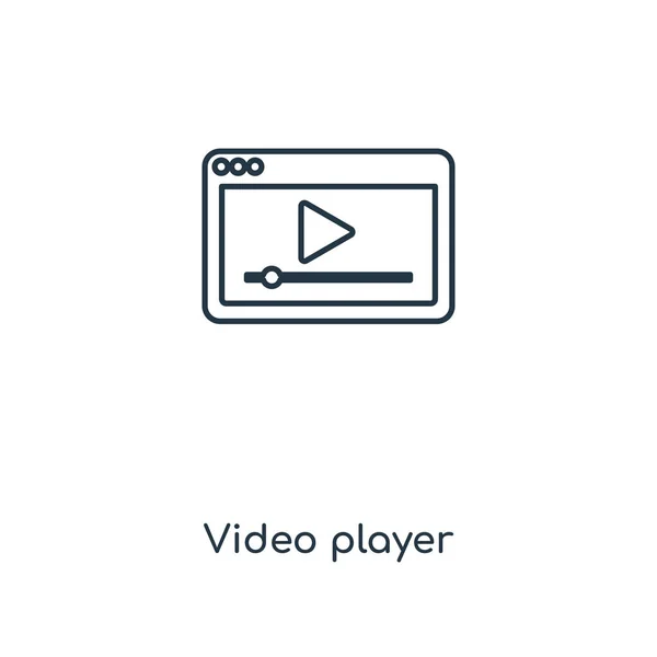 Videoplayer Ikone Trendigen Design Stil Videoplayer Symbol Isoliert Auf Weißem — Stockvektor