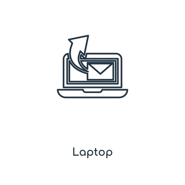 Ikon Laptop Dengan Gaya Desain Trendi Ikon Laptop Diisolasi Pada - Stok Vektor