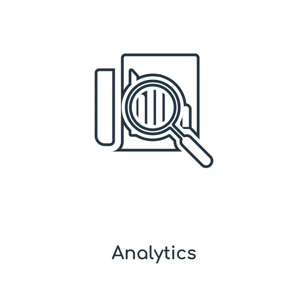 Analytics Ikonen Trendig Designstil Analytics Ikonen Isolerad Vit Bakgrund Analytics — Stock vektor