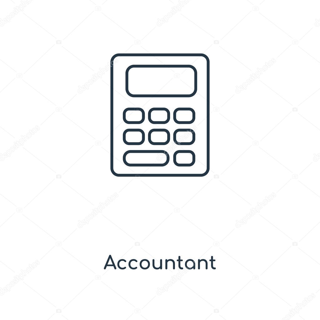 accountant icon in trendy design style. accountant icon isolated on white background. accountant vector icon simple and modern flat symbol for web site, mobile, logo, app, UI. accountant icon vector illustration, EPS10.