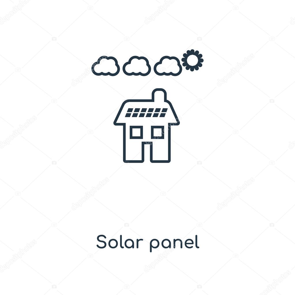 solar panel icon in trendy design style. solar panel icon isolated on white background. solar panel vector icon simple and modern flat symbol for web site, mobile, logo, app, UI. solar panel icon vector illustration, EPS10.