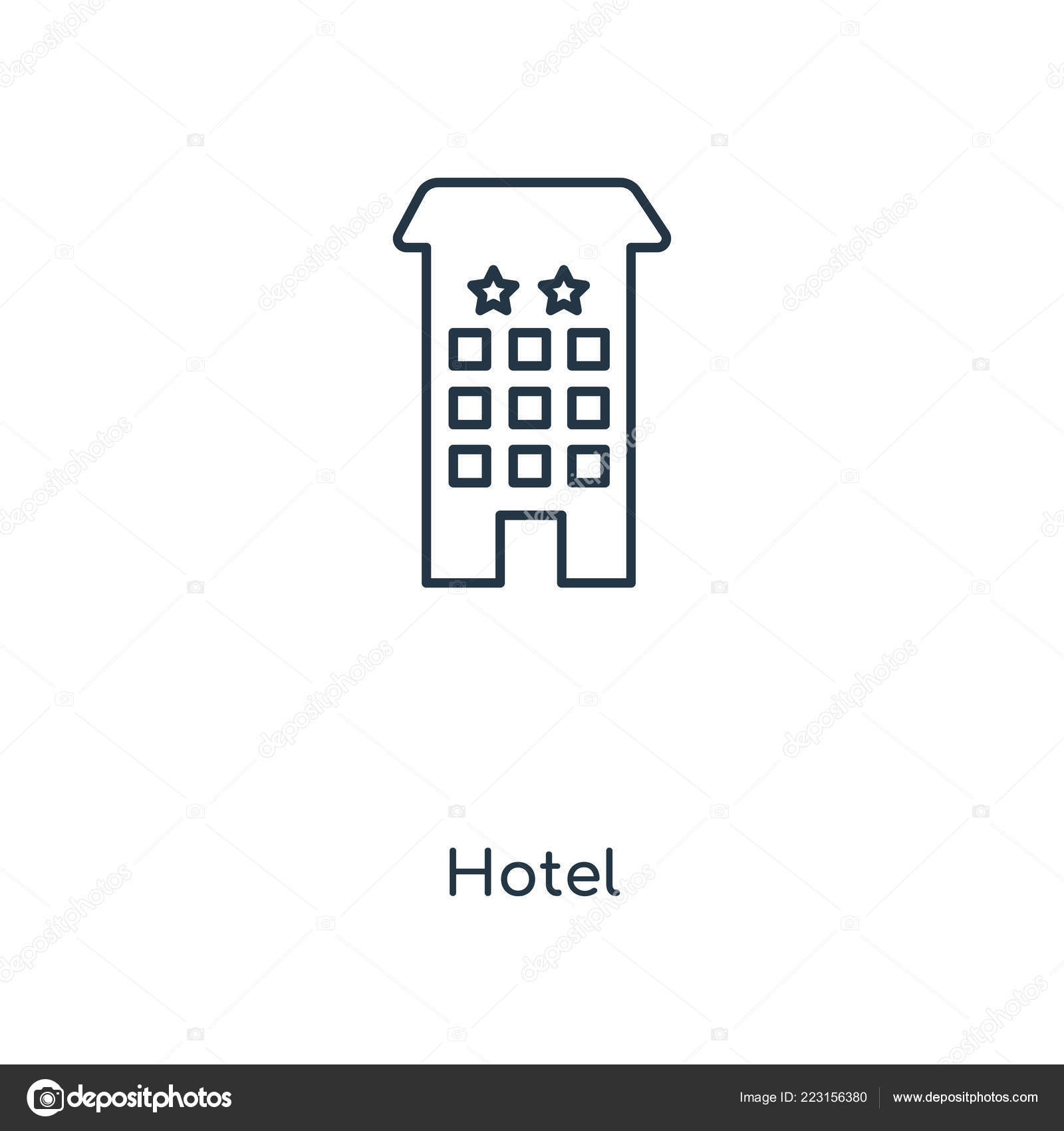ホテルのトレンディなデザイン スタイルのアイコン ホテル アイコンは 白い背景で隔離 ホテルの Web サイト アプリ ベクトル ストックベクター C Topvectorstock