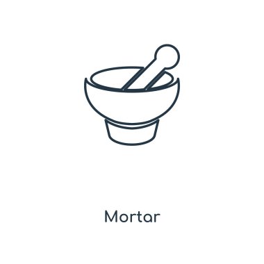 modaya uygun bir tasarım tarzı harç simgesi. Beyaz arka plan üzerinde izole harç simgesi. harç vektör simgesi basit ve modern düz simgesi web sitesi, mobil, logo, app, UI. harç simge vektör çizim, Eps10.