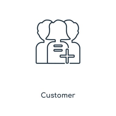 müşteri simgesini modaya uygun bir tasarım tarzı. Beyaz arka plan üzerinde izole müşteri simgesi. Müşteri vektör simgesi basit ve modern düz simgesi web sitesi, mobil, logo, app, UI. Müşteri simge vektör çizim, Eps10.