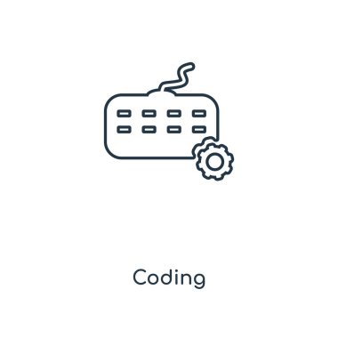 modaya uygun bir tasarım stili simgesini kodlama. Beyaz arka plan üzerinde izole simgesi kodlama. vektör simgesi basit ve modern düz simgesi web sitesi, mobil, logo, app, kodlama UI. simge vektör çizim, Eps10 kodlama.