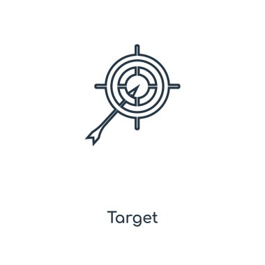 hedef simgesini modaya uygun bir tasarım tarzı. hedef simgesi beyaz arka plan üzerinde izole. hedef vektör simgesi basit ve modern düz simgesi web sitesi, mobil, logo, app, UI. hedef simge vektör çizim, Eps10.