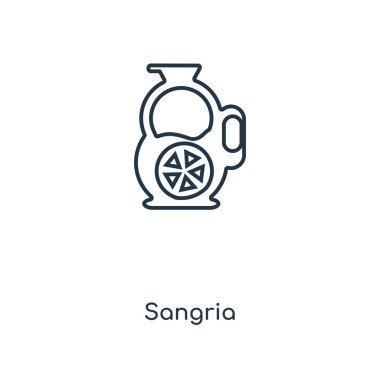 modaya uygun bir tasarım tarzı Sangria simgesi. Beyaz arka plan üzerinde izole sangria simgesi. Sangria vektör simgesi basit ve modern düz simgesi web sitesi, mobil, logo, app, UI. Sangria simge vektör çizim, Eps10.
