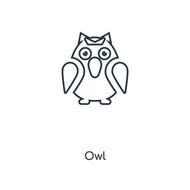 modaya uygun bir tasarım tarzı baykuş simgesi. Beyaz arka plan üzerinde izole baykuş simgesi. baykuş vektör simgesi basit ve modern düz simgesi web sitesi, mobil, logo, app, UI. baykuş simge vektör çizim, Eps10.