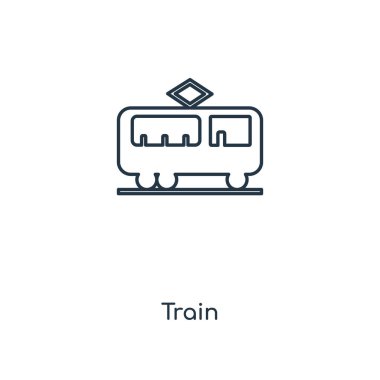 modaya uygun bir tasarım tarzı tren simgesi. Beyaz arka plan üzerinde izole simgesi tren. vektör simgesi basit ve modern düz simgesi web sitesi, mobil, logo, app, tren UI. Tren simge vektör çizim, Eps10.