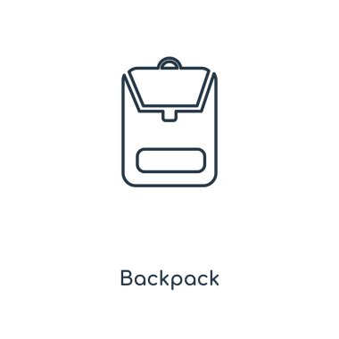 modaya uygun bir tasarım tarzı sırt çantası simgesi. Beyaz arka plan üzerinde izole kutsal kişilerin resmi sırt çantası. sırt çantası vektör simgesi basit ve modern düz simgesi web sitesi, mobil, logo, app, UI. simge vektör çizim, Eps10 sırt çantası.