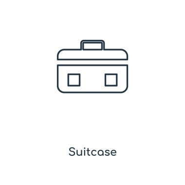 Bavul kavramı satırı simgesi. Doğrusal bavul kavramı anahat simgesi tasarım. Bu basit öğe resimde web ve mobil UI/Ux için kullanılabilir.